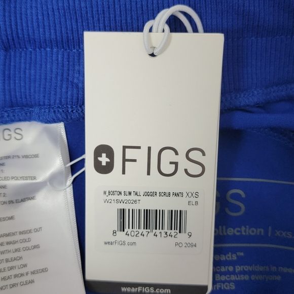 Figs Electric Blue Mid Rise Boston Slim Medical Jogger Scrub Pants Sz XXS T NEW - Picture 10 of 11
